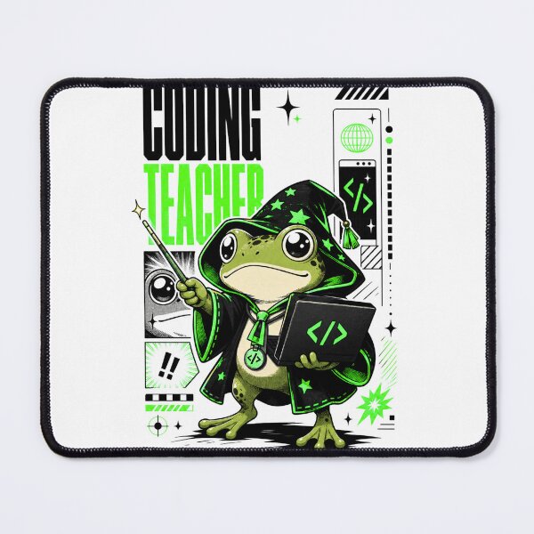 Item preview, Coding Teacher Frog Wizard Graphic Poster T-Shirt | Cute Computer Science Professor Toad Laptop Wand STEM Teacher Gift  Anime Art designed and sold by illeN-Art-World.