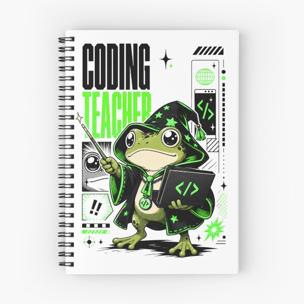 Item preview, Coding Teacher Frog Wizard Graphic Poster T-Shirt | Cute Computer Science Professor Toad Laptop Wand STEM Teacher Gift  Anime Art designed and sold by illeN-Art-World.