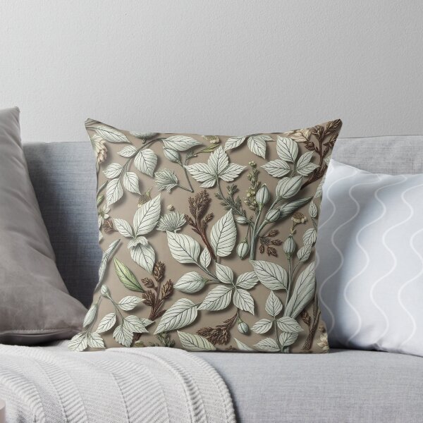 Item preview, Earthy Brown Leaf Vine Nature Pattern designed and sold by IntelliMindDesigns.