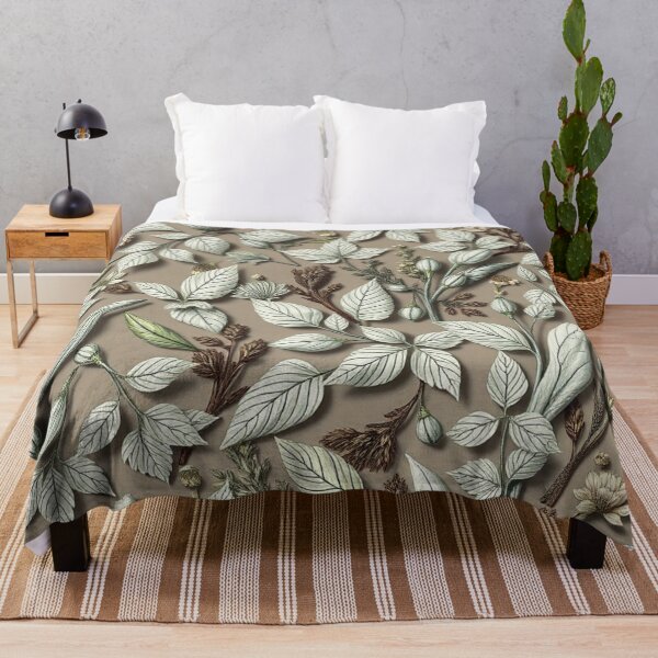 Item preview, Earthy Brown Leaf Vine Nature Pattern designed and sold by IntelliMindDesigns.