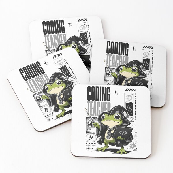 Item preview, Coding Teacher Frog Wizard Graphic Poster T-Shirt | Cute Computer Science Professor Toad Laptop Wand STEM Teacher Gift  Black Gray Anime Art designed and sold by illeN-Art-World.
