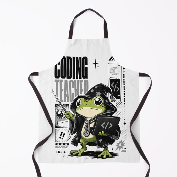 Item preview, Coding Teacher Frog Wizard Graphic Poster T-Shirt | Cute Computer Science Professor Toad Laptop Wand STEM Teacher Gift Black Gray Anime Art designed and sold by illeN-Art-World.
