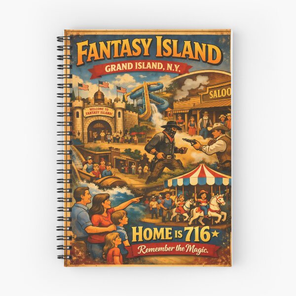 Item preview, Fantasy Island Grand Island Vintage Poster – 716 Nostalgic Amusement Park designed and sold by The716Studio.