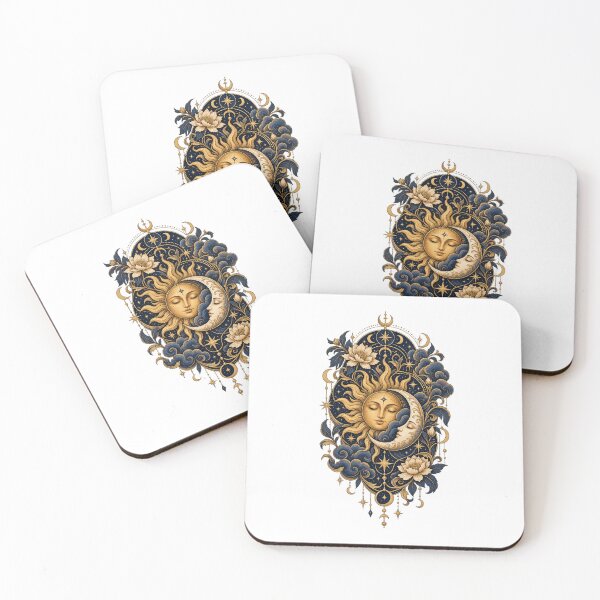Item preview, Celestial Sun and Moon Mystical Tarot Art designed and sold by Adityavanjre.