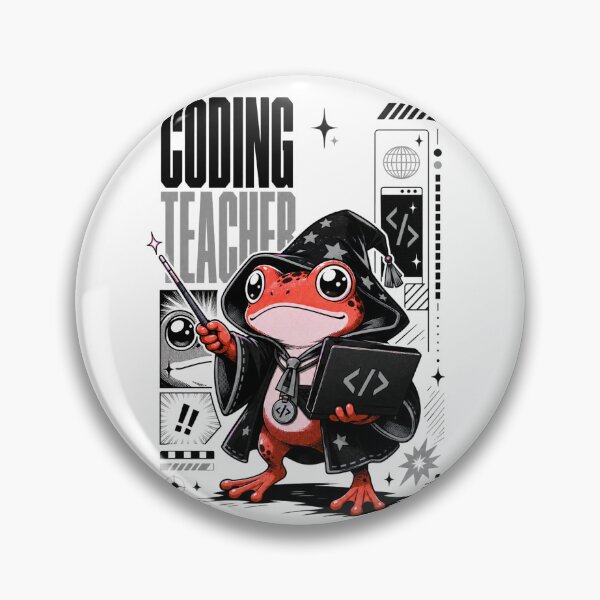 Item preview, Coding Teacher Frog Wizard Graphic Poster T-Shirt | Cute Computer Science Professor Toad Laptop Wand STEM Teacher Gift  Red Gray Anime Art designed and sold by illeN-Art-World.
