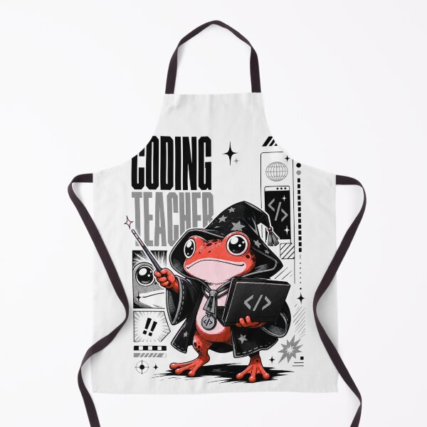Item preview, Coding Teacher Frog Wizard Graphic Poster T-Shirt | Cute Computer Science Professor Toad Laptop Wand STEM Teacher Gift Red Gray Anime Art designed and sold by illeN-Art-World.
