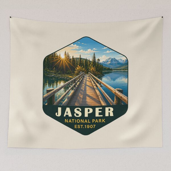 Item preview, Jasper National Park Canada – Vintage Retro Mountain Adventure designed and sold by Gideon Emmerich.