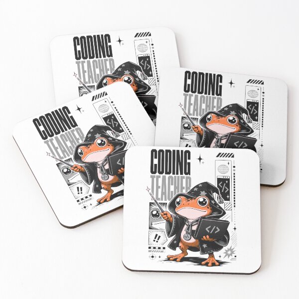 Item preview, Coding Teacher Frog Wizard Graphic Poster T-Shirt | Cute Computer Science Professor Toad Laptop Wand STEM Teacher Gift Orange Gray Anime Art designed and sold by illeN-Art-World.