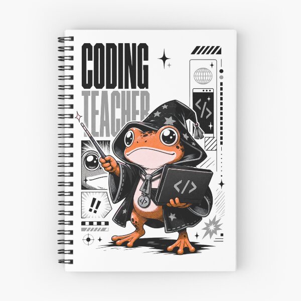 Item preview, Coding Teacher Frog Wizard Graphic Poster T-Shirt | Cute Computer Science Professor Toad Laptop Wand STEM Teacher Gift Orange Gray Anime Art designed and sold by illeN-Art-World.