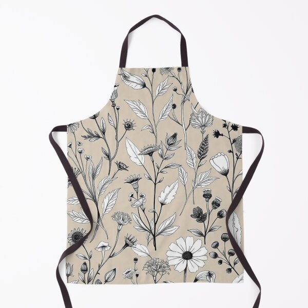 Item preview, Soft Beige Grey Wildflower Cottagecore Print designed and sold by IntelliMindDesigns.