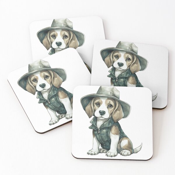 Item preview, Cute Beagle Dog in Safari Hat and Outfit – Adorable Puppy Adventure designed and sold by ZrnzoDesign.