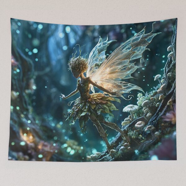 Item preview, Mystical Forest Fairy With Glowing Wings designed and sold by Storybook Botanica.