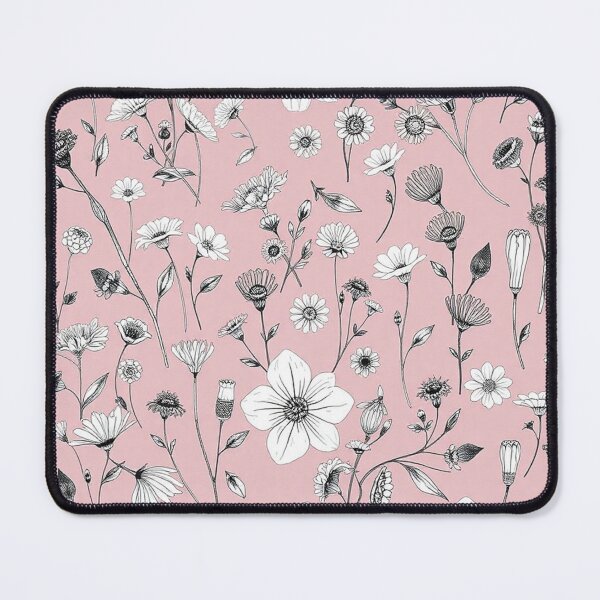Item preview, Blush Pink White Floral Cottagecore Pattern designed and sold by IntelliMindDesigns.