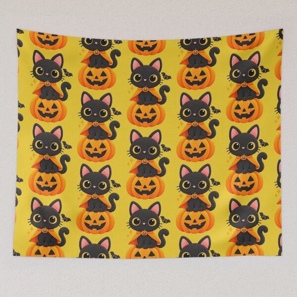 Item preview, Cute Halloween Black Cat Pumpkin Kawaii Witch Funny Spooky Gift designed and sold by StickyDelights.