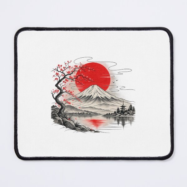 Item preview, Minimalist Mount Fuji and Rising Red Sun designed and sold by Adityavanjre.