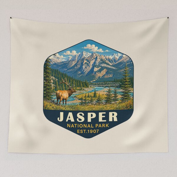 Item preview, Jasper National Park Canada – Vintage Retro Mountain Adventure designed and sold by Gideon Emmerich.