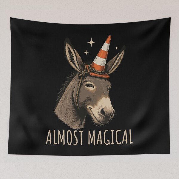 Item preview, Donkey Almost Magical Funny Traffic Cone Unicorn Humor designed and sold by wtfbba.
