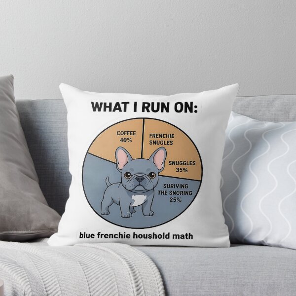 Item preview, Blue Frenchie Household Math Coffee Snuggles And Snoring Pie Chart designed and sold by Frenchiq Co.