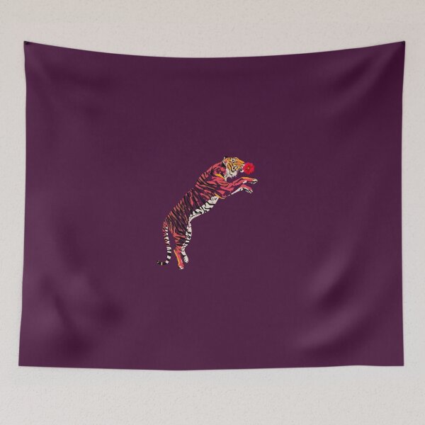 Item preview, Un colorido tigre de Bengala con una flor en la boca. designed and sold by Knock on my door.