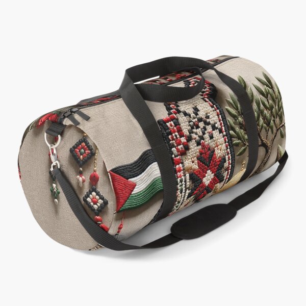Item preview, Palestinian Tatreez Heritage Composition – Olive Branch and Traditional Embroidery Art designed and sold by BrainCurves.
