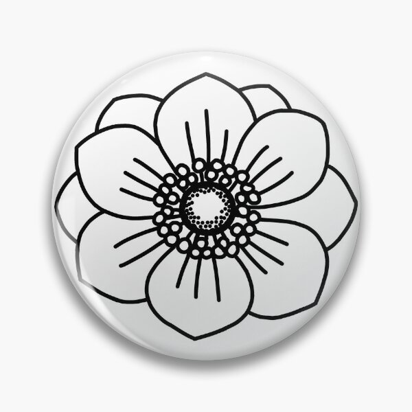 Item preview, Bold Anemone Flower Simple Thick Line Floral Art designed and sold by Crystal Critters .