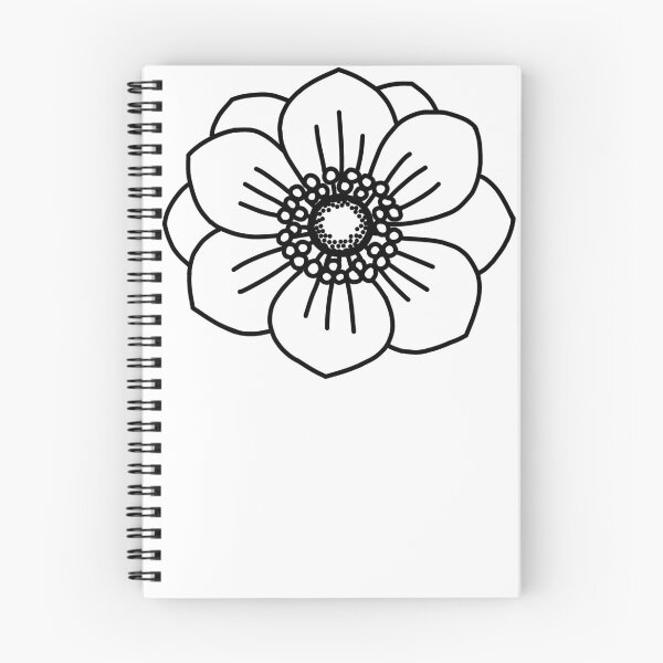 Item preview, Bold Anemone Flower Simple Thick Line Floral Art designed and sold by RareBotanical .
