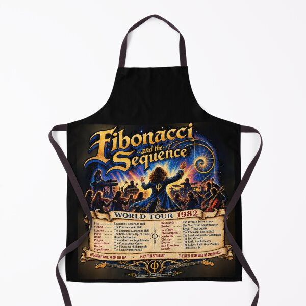 Item preview, Fibonacci and the Sequence T-Shirt 1982 World Tour Vintage Progressive Rock designed and sold by Imaginary-Sound.