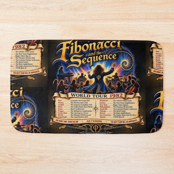 Item preview, Fibonacci and the Sequence T-Shirt  1982 World Tour  Vintage Progressive Rock designed and sold by Imaginary-Sound.
