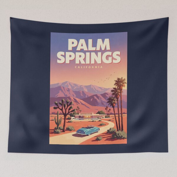 Item preview, Palm Springs California Illustration Travel Art Vintage designed and sold by KrisSidDesigns.