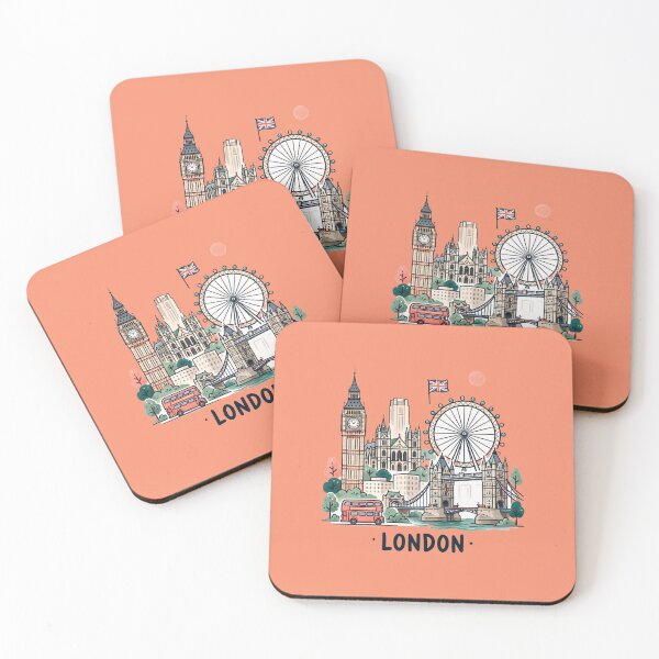 Artikelvorschau, LONDON · - Ikonisches 3D-Doodle-Label mit Londoner Stadtansicht und britischer Flagge entworfen und verkauft von PaintMeWorld.
