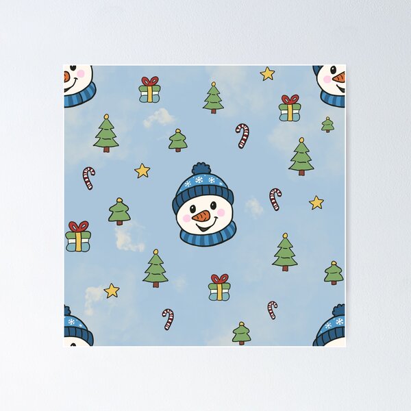 Item preview, Cute Snowman Christmas Seamless Pattern designed and sold by OneLook.