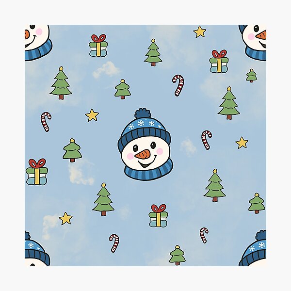 Item preview, Cute Snowman Christmas Seamless Pattern designed and sold by OneLook.