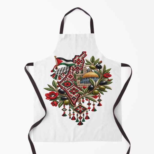 Item preview, Palestinian Heritage Embroidery – Tatreez Floral and Olive Branch Art designed and sold by BrainCurves.