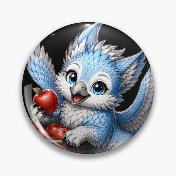 Item preview, Blue Baby Griffin with Apples designed and sold by Hatchling Hollow.