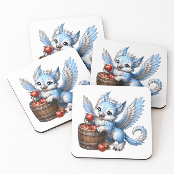 Item preview, Blue Baby Griffin with Apples designed and sold by Hatchling Hollow.
