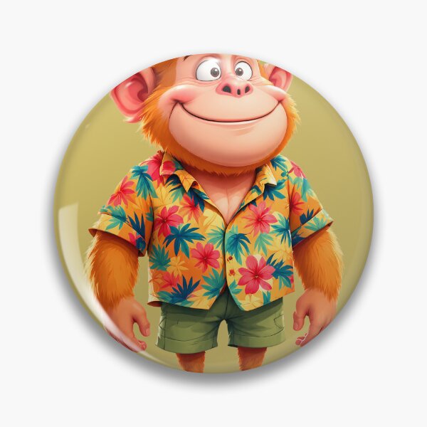 Item preview, Cool Cartoon Monkey in Hawaiian Aloha Shirt designed and sold by charmaroundyou.