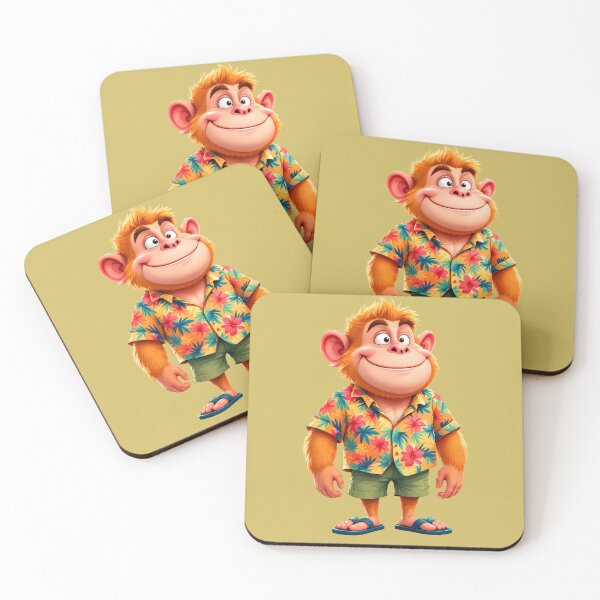 Item preview, Cool Cartoon Monkey in Hawaiian Aloha Shirt designed and sold by charmaroundyou.