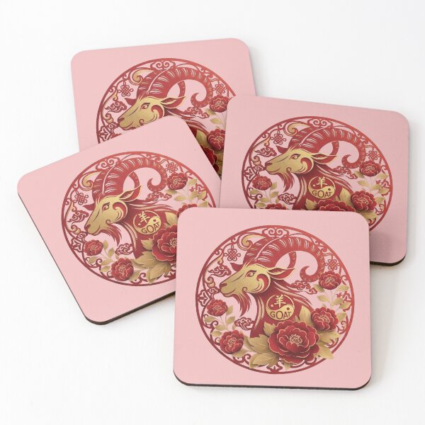 Item preview, Year of the Goat Chinese Zodiac Floral Art designed and sold by taogiauco.