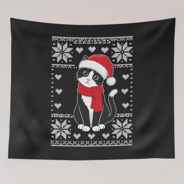 Item preview, Ugly Christmas Black Cat In Santa Hat Cute Merry Catmas designed and sold by alenaz.