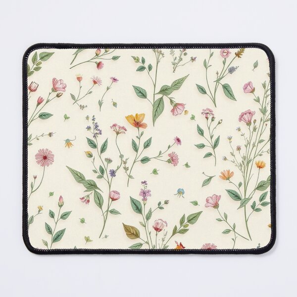 Item preview, Tiny Colorful Wildflower Cream Meadow Print designed and sold by IntelliMindDesigns.