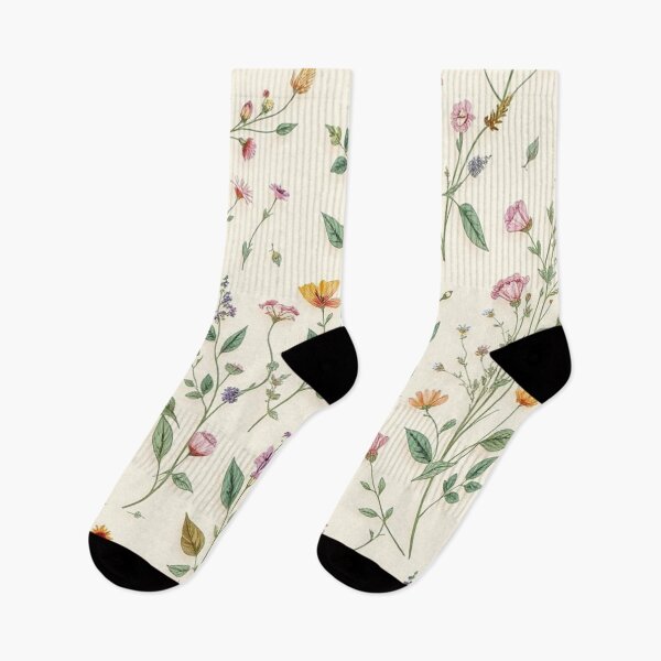 Item preview, Tiny Colorful Wildflower Cream Meadow Print designed and sold by IntelliMindDesigns.