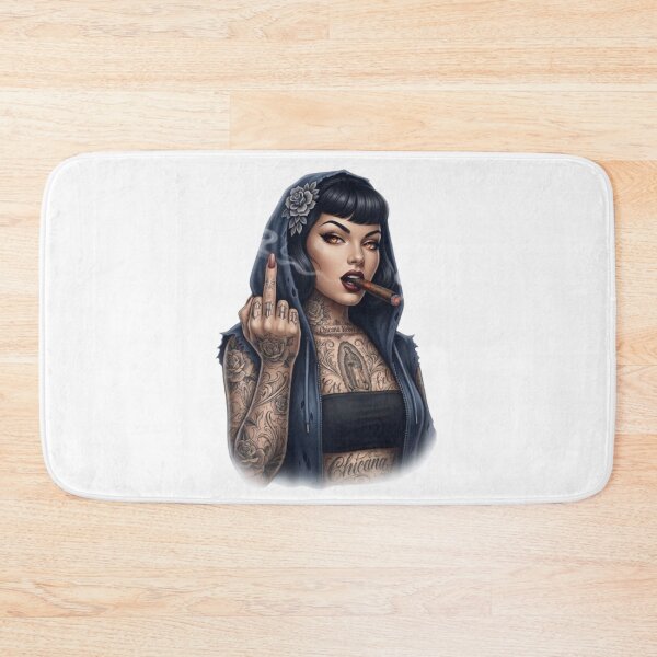 Item preview, Chicano Rebel Girl with Cigar and Middle Finger designed and sold by CHRIST5000.