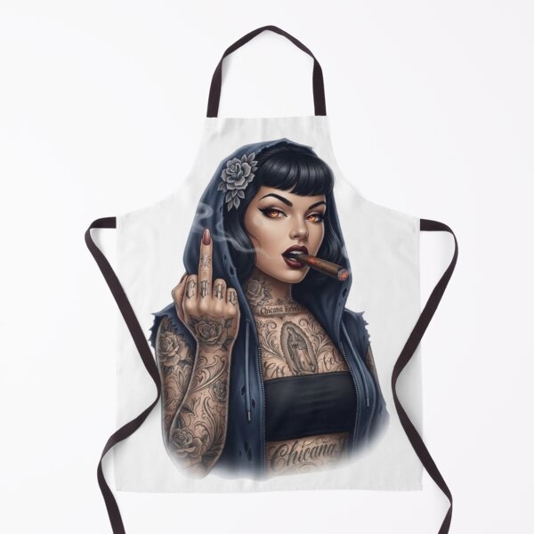 Item preview, Chicano Rebel Girl with Cigar and Middle Finger designed and sold by CHRIST5000.