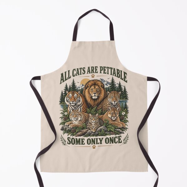 Item preview, All Cats Are Pettable, Some Only Once, Funny Wild Cats, Vintage Lion Tiger Leopard Wildlife Gift designed and sold by Cchotlan.