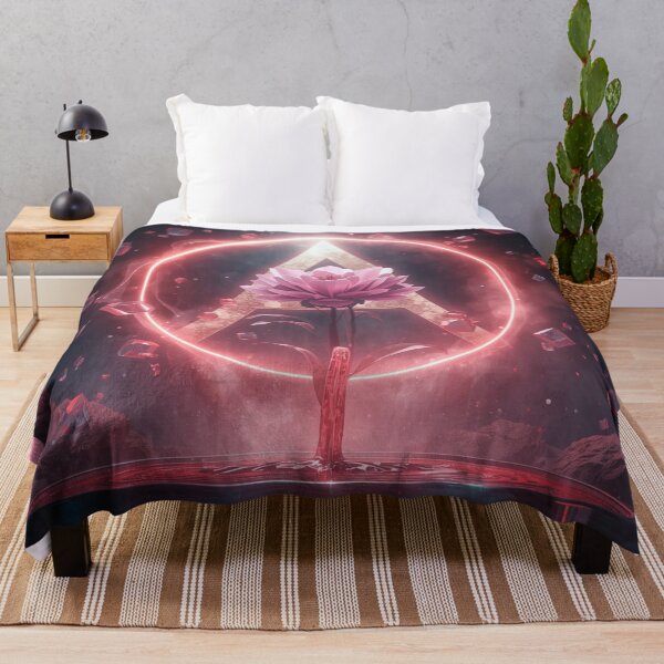 Item preview, Pink Lotus Flower Letter A Neon Fantasy Comforter & Shower Curtain. designed and sold by fbtrisha.