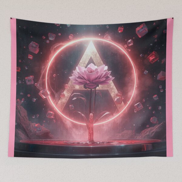 Item preview, Pink Lotus Flower Letter A Neon Fantasy Comforter & Shower Curtain. designed and sold by fbtrisha.