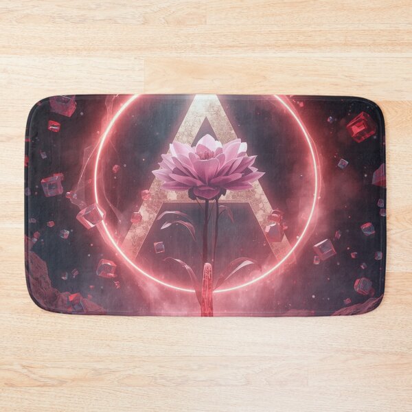 Item preview, Pink Lotus Flower Letter A Neon Fantasy Comforter & Shower Curtain. designed and sold by fbtrisha.