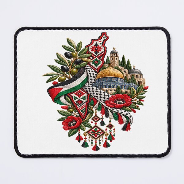 Item preview, Palestinian Tatreez Heritage Art – Olive Branch and Floral Embroidery Design designed and sold by BrainCurves.