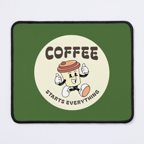 Item preview, Funny Retro Coffee Mascot - Coffee Starts Everything. designed and sold by MyHappyArtShop.