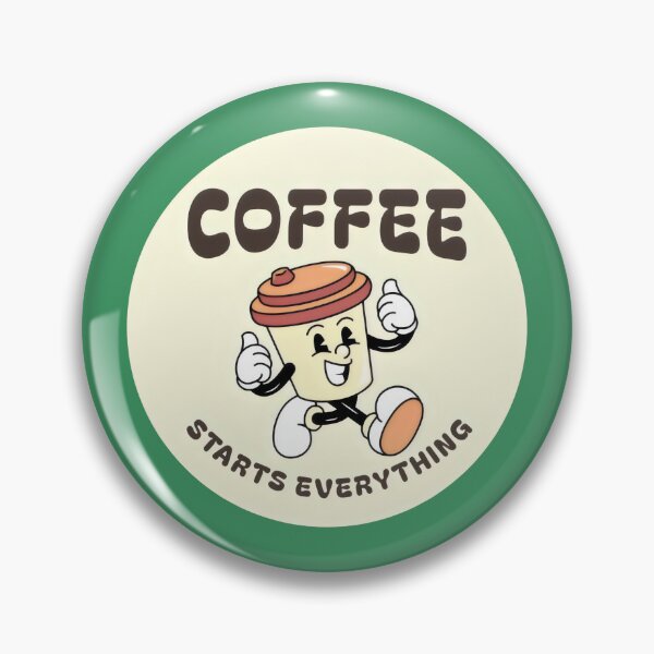 Item preview, Funny Retro Coffee Mascot - Coffee Starts Everything. designed and sold by MyHappyArtShop.